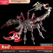 Red mechanical assembly model Scorpion King 3D stainless steel toy gift ornament
