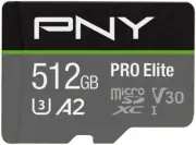 PNY U3 Pro Elite MicroSD Card - 512GB - P-SDUX512U3100PRO-GE
