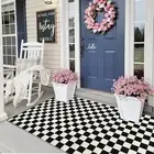 Black and White Checkered Area Rug 3X5 Ft Machine Washable Indoor Outdoor Rug