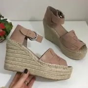 NEW Marc Fisher Adalla blush suede platform wedge