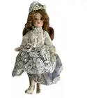 le bambole di arianna Corinne Bisque Doll Made in Italy Lace Dress Curly Hair