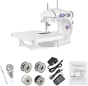 Mini Sewing Machine for Beginner, Dual Speed Portable Electric Sewing Machine with Extension Table, Light, Sewing Kit for Household, Travel Automatic Sewing Machine