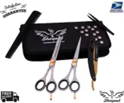 Sharpend Sand Gold Hairdressing Scissors Barber Cutting Thinning 6" Pro