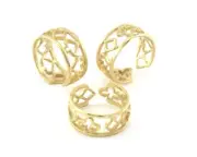 Adjustable Ring Gold Plated Brass (16.5mm 6US inner size ) 1694