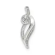 14k White Gold Real Diamond Chain Slide