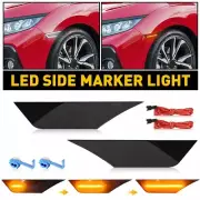 2X Dynamic LED Front Side Marker Signal Light Lamp Fit For 2016-2021 Honda Civic (for: Honda Civic)