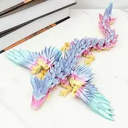 XXLAUBBD 3D Printed Dragon Creative - 3D Printed Winged Dragon Decorative Articulated Dragon Toy Portable 3D Articulated Dragon Toys 3D Winged for Home Office (B Set)