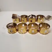Brass Cutout Christmas Tree Napkin Rings Holders Qty 8 Sarah B Stuido India New