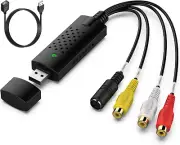VHS to Digital Converter, USB 2.0 Video Capture Card,Old VHS VCR Mini DV Hi8 DVD