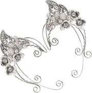 [JEWEDECO] 1 Pair Ear Cuff Earrings Tragus Piercing Jewelry for Women Gold Flat Back Design
