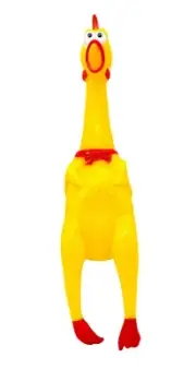 Goldenvalueable Squeezing Squawkin' Chicken, Rubber Screaming 16" Tall