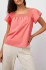 NWT Rails Sonora Flutter Sleeve Organic Cotton Top in Spiced Coral/Pink Size S