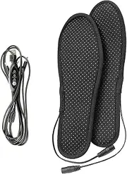 Heated Boot Insoles - USB Outdoor Heating Warmer | Short Plush Washable Electric Thermal Insoles | Rechargeable Shoe Insert Warmer with USB Charging | Foot Warmer Insoles for Hiking, Skiing, Camping