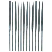 12 PIECE HAND MINIATURE SIZE MINI SMALL NEEDLE METAL DETAIL WORKING FILE SET KIT