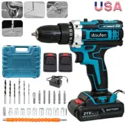 36V Cordless Hammer Drill Set Electric Impact Driver Screwdriver + 2 Battery US