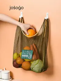 在飛比找樂天市場購物網優惠-大號收納袋掛袋放大蒜洋蔥墻掛式網袋廚房果蔬收納袋多功能手提袋