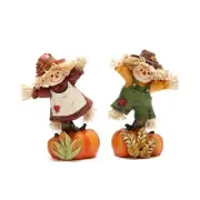 Hodao Collectible Thanksgiving Pumpkin Scarecrow Figurines Harvest Scarecrow ...