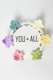 Multi 6 Pack Flower Claw Clips