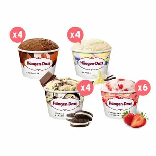 【Haagen-Dazs 哈根達斯】經典◆人氣75ml迷你杯18入組(草莓6巧克4淇巧4香草4)