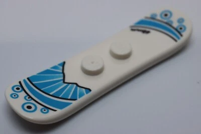 Lego White Minifig Utensil Snowboard Small Medium Blue Black Stripes Circles