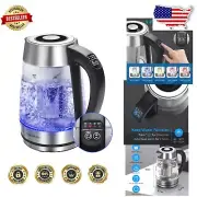 Elegant Electric Tea Kettle with Removable Infuser – 5-Color Temperature Control