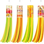 4 Pcs Fall Thanksgiving Turkey Windsocks Decorations for Outdoor Party Home Yard
