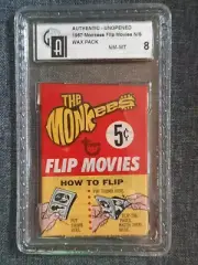 Monkees wax Pack Series Flip Movies GAI 8 Super Nice Looking Pack! High Grade!