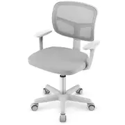 Costway Study Computer Chair Ergonomic Gaming Desk Chair Adjustable Height Home School Office Grey