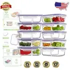 Versatile 10-Pack Purple Glass Meal Prep Containers – 2 Compartment Lunch Boxes