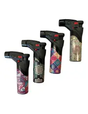 [BR Home] Jet Gas Lighter Torch Gun Gas with Refillable Butane and Safety Lock 1x in Assorted Colours