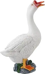 Resin Garden Patio Goose Statues Decor, Outdoor Realistically Animal Sculptures, Lawn Backyard Home Decor Ornaments Yard Art Figurines, Garden Ornament (Style 2)