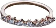 [HEARTS AND YOU] 0.45ct Wedding Band Round Moissanite Stackable Petite Minimal Rose Gold Plated