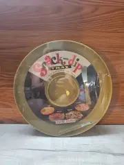 Snack And Dip CHIP DIP TRAY 12.75” APPETIZERS PARTY TRAY Retro Quikut USA