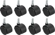 uxcell Office Chair Wheels Replacement 1.5", 8 Pcs Nylon Heavy Duty Office Furniture Casters Wheels with Universal Wheel for Hardwood Floor Carpet, Black(Standard Stem)