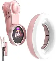 Selfie Camera Lens - Mobile Close Up Lens, HD Macro Lens Fill Light | Macro Flash Light with Charging Cable, Led Fill Lamp Macro Lens Kit for Ultra Bright Photo and Video Illumination