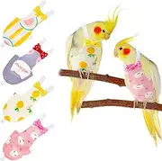 4 Pieces Bird Diapers Flight Suite Liners Washable Reusable Protective Parrot Nappy Clothes with Waterproof Inner Layer Cute Urine Wet Suit for Parrot Macaw Budgies Parakeet Agapornis Cockatiel (M)