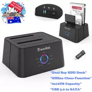 Wavlink Dual Bay HDD Docking Station, USB 3.0 to SATA, Offline Clone, 2x16TB