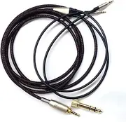 KetDirect Replacement Cable For Hifiman HE400S / HE-400I / HE560 / HE-350 / HE1000 / HE1000 V2 headphone 3.5mm male & 6.35mm adapter to 2x 2.5mm Jack Male Audio HIFI cord Black 2m/6ft