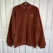 Vintage Orvis Men’s 2XL Burnt Orange Pull Over Sherpa Sweatshirt NEW