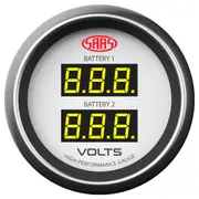 SAAS Dual Volt Digital Gauge 8v-18v 52mm White Muscle Series SG-DDVLT52W