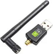 USB WiFi Adapter 600Mbps Wireless Card Network Dongle for PC Laptop Desktop with High Gain 5dBi Antenna Dual Band 802.11a 2.4GHz 150Mbps 5GHz 433Mbps Supports Win10 8 7 XP Vista Mac OS Linux