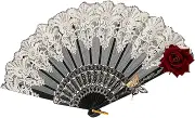 TEHAUX Palace Style Retro Folding Fan Elegant Handheld Fan for Stage Performance Dance and Home Decoration for Tea Parties and Cosplay Events