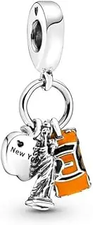 [Generic] New York Symbols Charm 925 Sterling Silver Dangle Charm Compatible with Pandora Charms,and Many Other UK Charm Bracelets., Sterling Silver