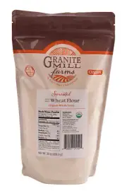 Stone Ground Sprouted Organic Hard White Wheat Flour, 30 oz