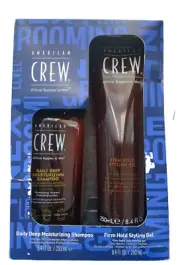 AMERICAN CREW NEXT LEVEL SET MOISTURIZING SHAMPOO AND FIRM HOLD STYLING GEL