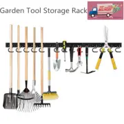 64"Tool Hook Garden Tool Broom Storage Rack Adjustable Shed Garage Wall Mount