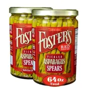 Foster's Pickled Asparagus Spears in a Jar Red Pepper 32oz 2 Pack Traditional...