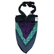 Charlotte Russe Women's Boho Print Bandana Strapless Open Tie Back Top Small NWT