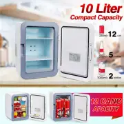 10L Portable Mini Fridge Table Top Electric Cooler White Ice Box Bedroom Gift AU