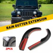 For Jeep Wrangler JK 2007-2018 2pcs Water Rain Diverters Gutter Extension Black (for: Jeep)